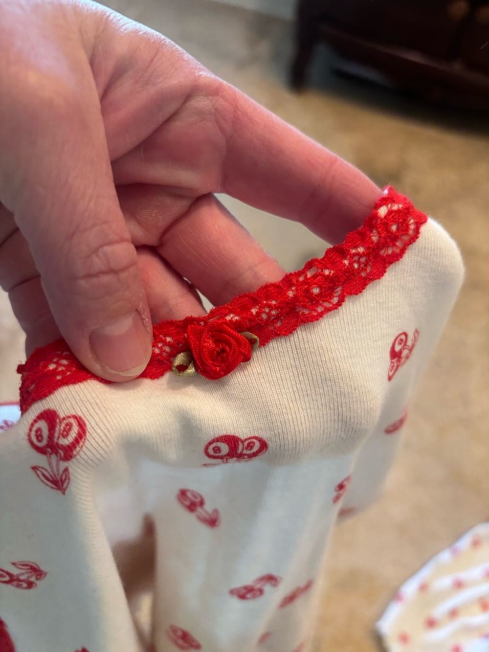 Women’s Red Cherry Print Tank & Short Sleep Set - Picture 7 of 7